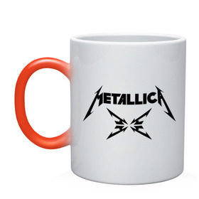 Кружка хамелеон с принтом Metallica в городе Новоалтайск, керамика | меняет цвет при нагревании, емкость 330 мл | Тематика изображения на принте: металлика