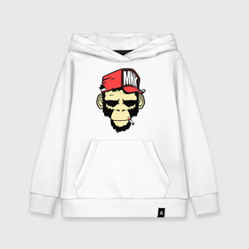Детская толстовка хлопок с принтом Monkey Swag в городе Новоалтайск, 100% хлопок | Круглый горловой вырез, эластичные манжеты, пояс, капюшен | cap | hat | head | mnk | monkey | swag | голова | кепка | мартышка | обезьяна | свэг