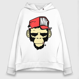 Женское худи Oversize хлопок с принтом Monkey Swag в городе Новоалтайск, френч-терри — 70% хлопок, 30% полиэстер. Мягкий теплый начес внутри —100% хлопок | боковые карманы, эластичные манжеты и нижняя кромка, капюшон на магнитной кнопке | cap | hat | head | mnk | monkey | swag | голова | кепка | мартышка | обезьяна | свэг