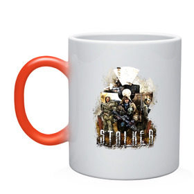 Кружка хамелеон с принтом S.T.A.L.K.E.R. Legends в городе Новоалтайск, керамика | меняет цвет при нагревании, емкость 330 мл | Тематика изображения на принте: legend | stalker | зона | игра | легенда | сталкер