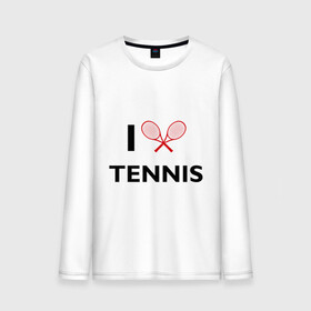 Мужской лонгслив хлопок с принтом I Love Tennis в городе Новоалтайск, 100% хлопок |  | ракетка | тенис | теннис | теннисист