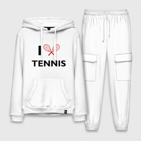 Мужской костюм хлопок с толстовкой с принтом I Love Tennis в городе Новоалтайск,  |  | ракетка | тенис | теннис | теннисист