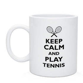 Кружка с принтом Play tennis в городе Новоалтайск, керамика | объем — 330 мл, диаметр — 80 мм. Принт наносится на бока кружки, можно сделать два разных изображения | Тематика изображения на принте: ракетка | тенис | теннис | теннисист