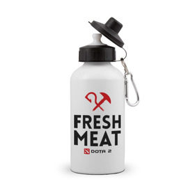 Бутылка спортивная Fresh meat: в городе Новоалтайск, металл | емкость — 500 мл, в комплекте две пластиковые крышки и карабин для крепления | dota | fresh | meat | pudge | дота | мясо | пудж | свежее