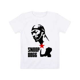 Детская футболка хлопок с принтом Snoop Dogg в городе Новоалтайск, 100% хлопок | круглый вырез горловины, полуприлегающий силуэт, длина до линии бедер | dogg | snoop | дог | снуп