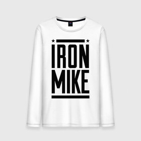 Мужской лонгслив хлопок с принтом Iron Mike в городе Новоалтайск, 100% хлопок |  | iron | mike | бокс | железный | замбидис | майк | чемпион