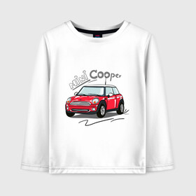 Детский лонгслив хлопок с принтом Mini Cooper в городе Новоалтайск, 100% хлопок | круглый вырез горловины, полуприлегающий силуэт, длина до линии бедер | mini cooper | автомобиль | машина | мини купер | миникупер