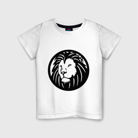 Детская футболка хлопок с принтом Swag Lion в городе Новоалтайск, 100% хлопок | круглый вырез горловины, полуприлегающий силуэт, длина до линии бедер | 