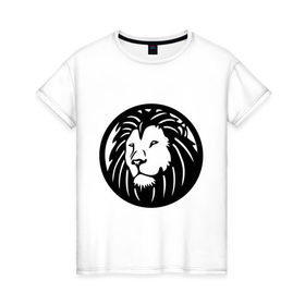 Женская футболка хлопок с принтом Swag Lion в городе Новоалтайск, 100% хлопок | прямой крой, круглый вырез горловины, длина до линии бедер, слегка спущенное плечо | 