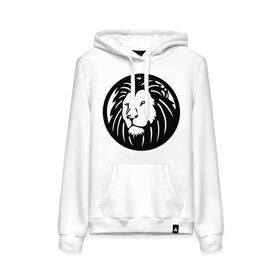 Женская толстовка хлопок с принтом Swag Lion в городе Новоалтайск, френч-терри, мягкий теплый начес внутри (100% хлопок) | карман-кенгуру, эластичные манжеты и нижняя кромка, капюшон с подкладом и шнурком | 