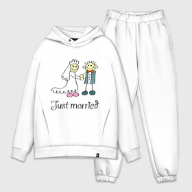 Мужской костюм хлопок OVERSIZE с принтом Just married в городе Новоалтайск,  |  | just | married | жених | молодожены | невеста | свадьба