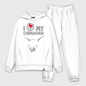 Мужской костюм хлопок OVERSIZE с принтом Я люблю мою чихуахуа в городе Новоалтайск,  |  | Тематика изображения на принте: chihuahua | love | my | люблю | моего | пес | порода | собака | чихуахуа