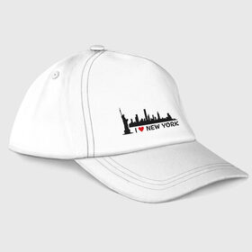 Бейсболка с принтом I love NY (панорама) в городе Новоалтайск, 100% хлопок | классический козырек, металлическая застежка-регулятор размера | i | love | new | york | город | йорк | люблю | нью | панорама | свобода | статуя | я