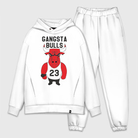 Мужской костюм хлопок OVERSIZE с принтом Gangsta Bulls в городе Новоалтайск,  |  | Тематика изображения на принте: bulls | chicago | gangsta | бык | гангстер | чикаго