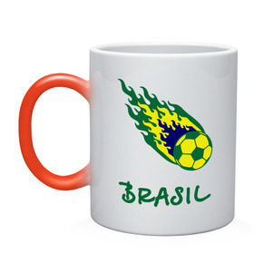 Кружка хамелеон с принтом Brasil 2014 в городе Новоалтайск, керамика | меняет цвет при нагревании, емкость 330 мл | бразилия