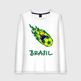 Женский лонгслив хлопок с принтом Brasil 2014 в городе Новоалтайск, 100% хлопок |  | бразилия
