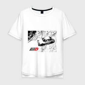 Мужская футболка хлопок Oversize с принтом Initial D в городе Новоалтайск, 100% хлопок | свободный крой, круглый ворот, “спинка” длиннее передней части | 86 | anime | corolla | d | dream | initial | jdm | levin | toyota | trueno | ае86 | аниме | анимэ | гонщик | инициал | инишиал | левин | манга | тойота | улица | хачироку