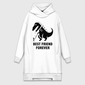 Платье-худи хлопок с принтом Годзилла Best friend в городе Новоалтайск,  |  | годзилла | динозавр | друг | лучший | навек | навсегда | тираннозавр