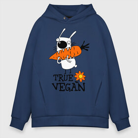 Мужское худи Oversize хлопок с принтом True vegan (истинный веган) в городе Новоалтайск, френч-терри — 70% хлопок, 30% полиэстер. Мягкий теплый начес внутри —100% хлопок | боковые карманы, эластичные манжеты и нижняя кромка, капюшон на магнитной кнопке | carrot | flower | rabbit | true | vegan | веган | заяц | истинный | морковка | ролик | цветок | экология