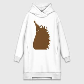 Платье-худи хлопок с принтом Ежик в городе Новоалтайск,  |  | hedgehog | еж | ежик | милый | силуэт