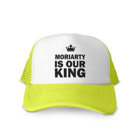 Кепка тракер с сеткой с принтом Moriarty is our king в городе Новоалтайск, трикотажное полотно; задняя часть — сетка | длинный козырек, универсальный размер, пластиковая застежка | king | moriarty | our | король | мориарти | наш