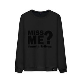 Мужской свитшот хлопок с принтом Miss me? Moriarty в городе Новоалтайск, 100% хлопок |  | lives | me | miss | moriarty | жив | мне | мориарти | скучал | хештег | хэштег