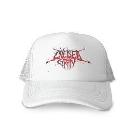Кепка тракер с сеткой с принтом Chelsea Grin в городе Новоалтайск, трикотажное полотно; задняя часть — сетка | длинный козырек, универсальный размер, пластиковая застежка | Тематика изображения на принте: chelsea | grin | metal | music | грин | метал | музыка | челси