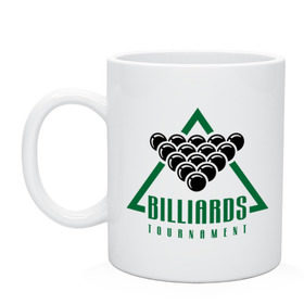 Кружка с принтом Billiards tournament в городе Новоалтайск, керамика | объем — 330 мл, диаметр — 80 мм. Принт наносится на бока кружки, можно сделать два разных изображения | billiard | cue | league | pro | sports | tournament | бильярд | биток | кий | пул | турнир | шар