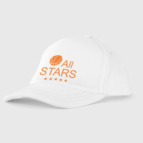 Детская бейсболка с принтом All stars (баскетбол) в городе Новоалтайск, 100% хлопок | классический козырек, металлическая застежка-регулятор размера | Тематика изображения на принте: basketball | все | звезды | мяч
