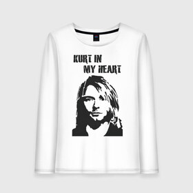 Женский лонгслив хлопок с принтом Nirvana в городе Новоалтайск, 100% хлопок |  | cobain | kurt | кобейн | курт | нирвана