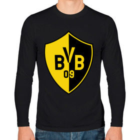 Мужской лонгслив хлопок с принтом FC Borussia Dortmund Shield в городе Новоалтайск, 100% хлопок |  | Тематика изображения на принте: borussia | dortmund | fc | football | shield | клуб | фк | футбол