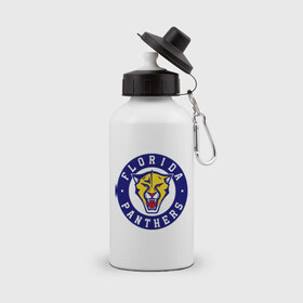Бутылка спортивная с принтом HC Florida Panthers в городе Новоалтайск, металл | емкость — 500 мл, в комплекте две пластиковые крышки и карабин для крепления | club | florida | hockey | panthers | клуб | хоккей