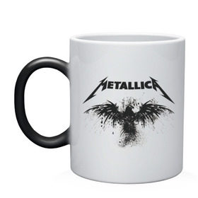 Кружка хамелеон с принтом Metallica в городе Новоалтайск, керамика | меняет цвет при нагревании, емкость 330 мл | Тематика изображения на принте: metallica | музыка | рок