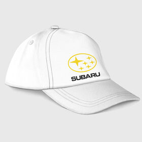 Бейсболка с принтом Subaru Logo в городе Новоалтайск, 100% хлопок | классический козырек, металлическая застежка-регулятор размера | Тематика изображения на принте: logo | subaru | автомобиль | логотип | марка | субару
