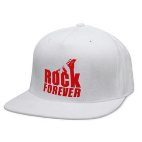 Кепка снепбек с прямым козырьком с принтом Rock Forever (Рок Навсегда) в городе Новоалтайск, хлопок 100% |  | гитара