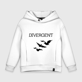 Детское худи Oversize хлопок с принтом Дивергент в городе Новоалтайск, френч-терри — 70% хлопок, 30% полиэстер. Мягкий теплый начес внутри —100% хлопок | боковые карманы, эластичные манжеты и нижняя кромка, капюшон на магнитной кнопке | Тематика изображения на принте: divergent | дивергент | птицы