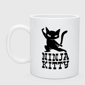 Кружка с принтом Ninja kitty в городе Новоалтайск, керамика | объем — 330 мл, диаметр — 80 мм. Принт наносится на бока кружки, можно сделать два разных изображения | cat | kitty | ninja | киса | кот | котенок | кошка | ниндзя | нинзя