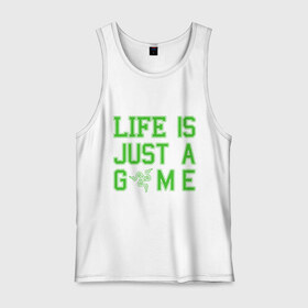 Мужская майка хлопок с принтом Life is just a game в городе Новоалтайск, 100% хлопок |  | razer
