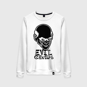 Женский свитшот хлопок с принтом Evil genius (Злой гений) в городе Новоалтайск, 100% хлопок | прямой крой, круглый вырез, на манжетах и по низу широкая трикотажная резинка  | evil | genius | гений | злой