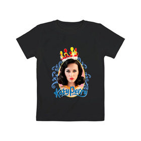 Детская футболка хлопок с принтом Katy Perry в городе Новоалтайск, 100% хлопок | круглый вырез горловины, полуприлегающий силуэт, длина до линии бедер | katy perry | pop | знаменитости | корона | кэти перри | музыка | певица