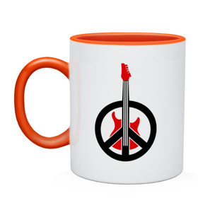 Кружка двухцветная с принтом Пацифик рок в городе Новоалтайск, керамика | объем — 330 мл, диаметр — 80 мм. Цветная ручка и кайма сверху, в некоторых цветах — вся внутренняя часть | гитара