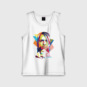 Детская майка хлопок с принтом Kurt Cobain в городе Новоалтайск,  |  | kurt cobain | nirvana | pock | wpap | знаменитости | курт кобейн | нирвана | рок