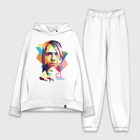 Женский костюм хлопок Oversize с принтом Kurt Cobain в городе Новоалтайск,  |  | kurt cobain | nirvana | pock | wpap | знаменитости | курт кобейн | нирвана | рок