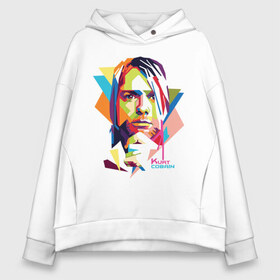 Женское худи Oversize хлопок с принтом Kurt Cobain в городе Новоалтайск, френч-терри — 70% хлопок, 30% полиэстер. Мягкий теплый начес внутри —100% хлопок | боковые карманы, эластичные манжеты и нижняя кромка, капюшон на магнитной кнопке | kurt cobain | nirvana | pock | wpap | знаменитости | курт кобейн | нирвана | рок