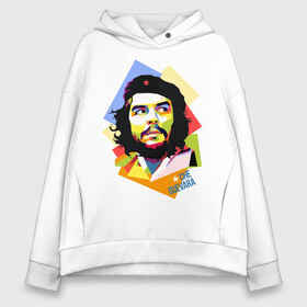 Женское худи Oversize хлопок с принтом Che Guevara в городе Новоалтайск, френч-терри — 70% хлопок, 30% полиэстер. Мягкий теплый начес внутри —100% хлопок | боковые карманы, эластичные манжеты и нижняя кромка, капюшон на магнитной кнопке | че гевара