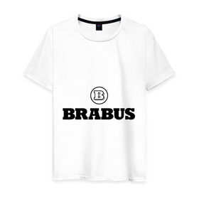 Мужская футболка хлопок с принтом Brabus в городе Новоалтайск, 100% хлопок | прямой крой, круглый вырез горловины, длина до линии бедер, слегка спущенное плечо. | benz | brabus | logo | mercedes | авто | брабус | лого | мерс | мерседес бенс