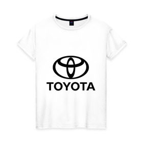 Женская футболка хлопок с принтом Toyota Logo в городе Новоалтайск, 100% хлопок | прямой крой, круглый вырез горловины, длина до линии бедер, слегка спущенное плечо | logo | toyota | логотип | тойота
