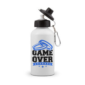 Бутылка спортивная с принтом Game over Свадьба в городе Новоалтайск, металл | емкость — 500 мл, в комплекте две пластиковые крышки и карабин для крепления | game over | брак | замужем | свадьба