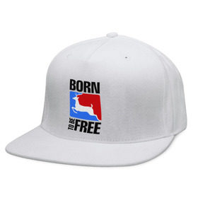 Кепка снепбек с прямым козырьком с принтом Born to be free в городе Новоалтайск, хлопок 100% |  | born | free | олень | рожден | свобода | свободный