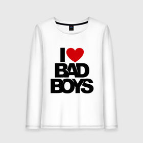 Женский лонгслив хлопок с принтом I love bad boy в городе Новоалтайск, 100% хлопок |  | 